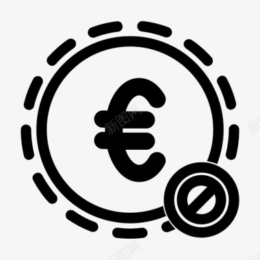 停止付款欧元在线图标图标