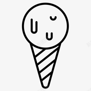 融化的冰淇淋甜点冰淇淋图标图标