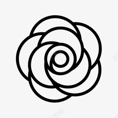 玫瑰花朵大自然图标图标