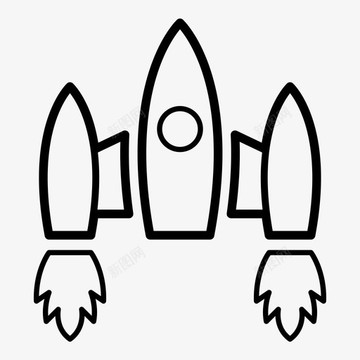 火箭月球太空图标svg_新图网 https://ixintu.com 太空 宇宙飞船 旅行 月球 火箭