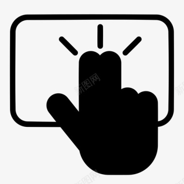 两个手指轻触手势多点触控图标图标