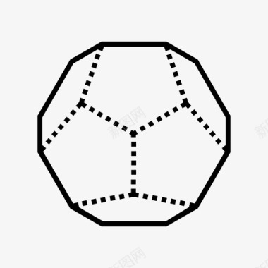 十二面体三维几何图标图标