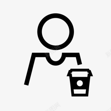 千年巴里斯塔咖啡杯图标图标