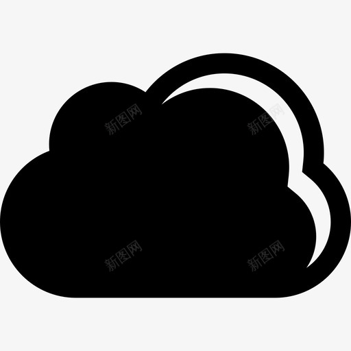 黑云天气符号启动图标svg_新图网 https://ixintu.com 启动图标 黑云天气符号