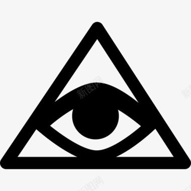 三角形或金字塔内眼睛的符号符号钱图标图标