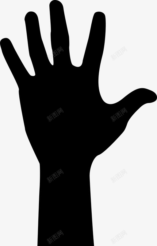 五个手指手臂手图标svg_新图网 https://ixintu.com 五个手指 张开 手 手势 手臂