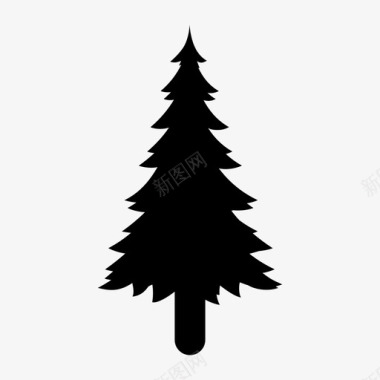 圣诞树松树植物和树木图标图标