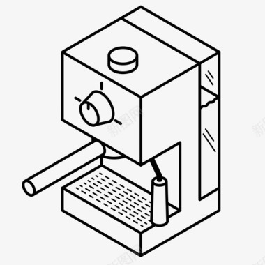 咖啡机咖啡师咖啡馆图标图标
