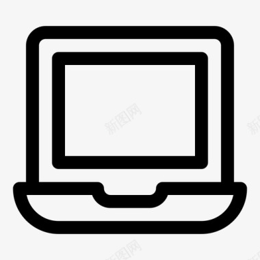 笔记本电脑笔记本电脑屏幕纯线路图标图标