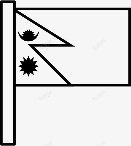 尼泊尔亚洲国家图标svg_新图网 https://ixintu.com 世界国旗轮廓 亚洲 国家 尼泊尔 旗帜