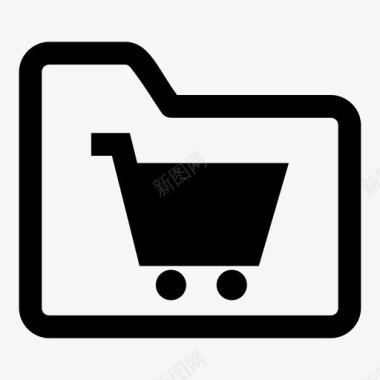 文件夹购物车电子商务在线商店图标图标