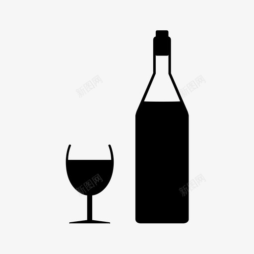 葡萄酒饮料瓶子图标svg_新图网 https://ixintu.com 杯子 玻璃 瓶子 网店图标和分类广告 葡萄酒 饮料