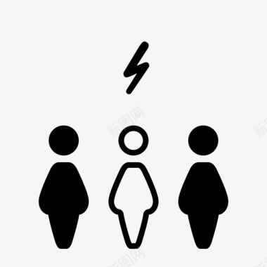 女性团体闪电人物图标图标