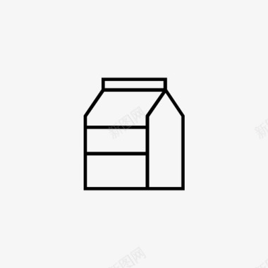 牛奶盒袋子咖啡图标图标