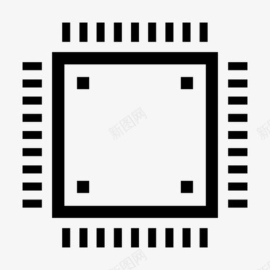 微芯片计算机芯片微处理器图标图标