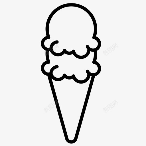 冰淇淋甜点夏天图标svg_新图网 https://ixintu.com 两勺 冰淇淋 夏天 甜点 请客