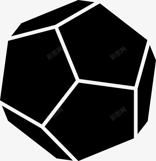 实心十二面体三维几何体图标svg_新图网 https://ixintu.com 三维 三维对象实体 几何体 实心十二面体 等轴测