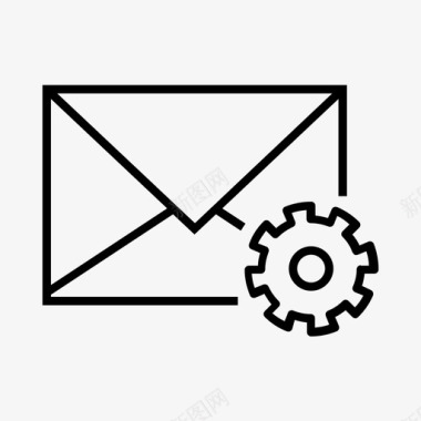 信封齿轮齿轮电子邮件图标图标