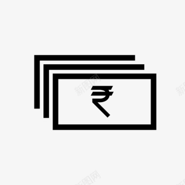 卢比堆栈汇率印度货币图标图标