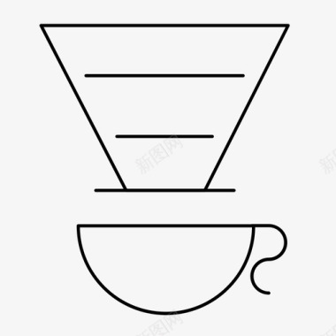 咖啡滴头杯子过滤器图标图标