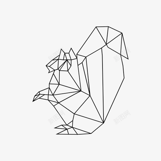 松鼠动物艺术图标svg_新图网 https://ixintu.com 动物 折纸 松鼠 树 森林 艺术 野生