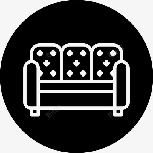 沙发随身物品家具图标svg_新图网 https://ixintu.com 家具 家具圆形差异 家居用品 沙发 随身物品