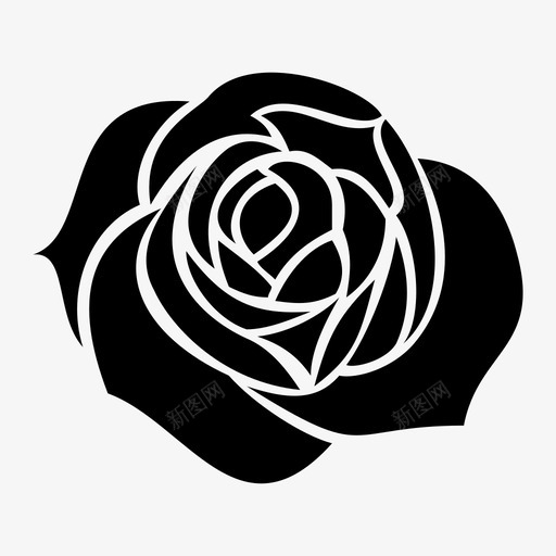 玫瑰花蔷薇图标svg_新图网 https://ixintu.com 玫瑰 花 花和树 蔷薇