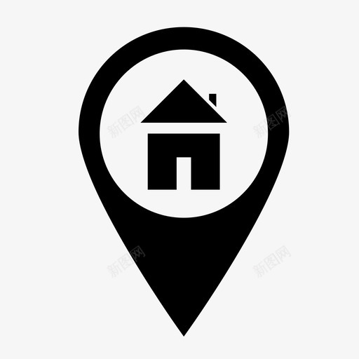 住宅位置gps房屋图标svg_新图网 https://ixintu.com gps pin 住宅位置 导航 房地产实心 房屋