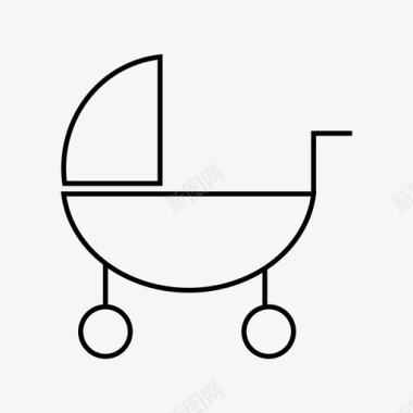 婴儿车儿童步行图标图标