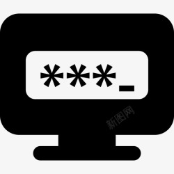 密码安全系统监视器屏幕上的密码保护符号安全安全系统图标高清图片