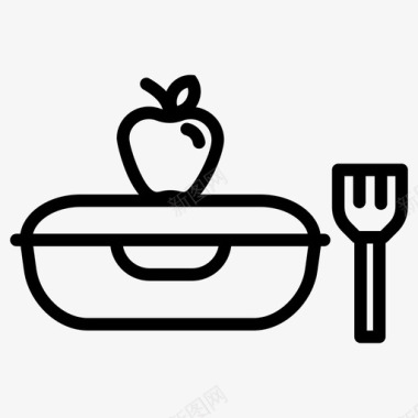午餐盒苹果早餐图标图标