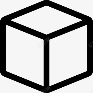 立方体3d几何图标图标