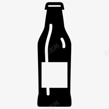啤酒瓶玻璃回收图标图标