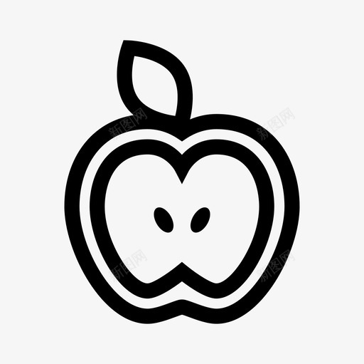 苹果一半苹果水果新鲜水果图标svg_新图网 https://ixintu.com 新鲜水果 水果轮廓图标集 苹果一半 苹果水果