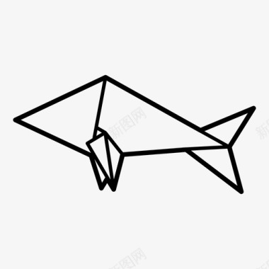 纸鱼艺术折纸图标图标