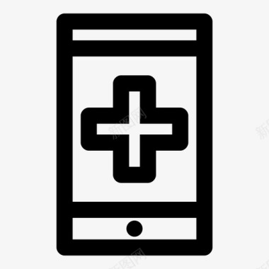 智能手机健康交叉急救图标图标