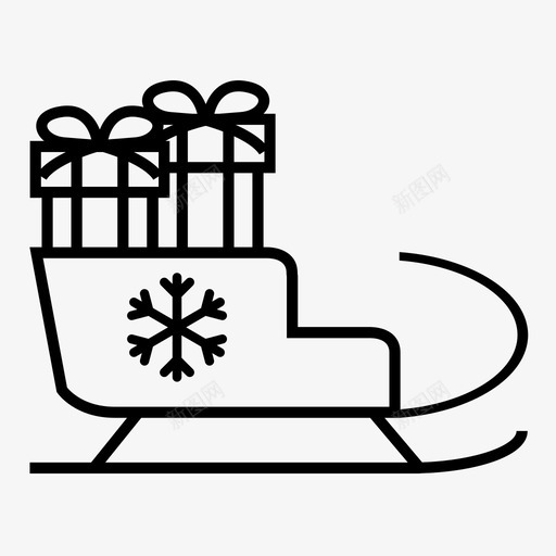 雪橇圣诞鹿图标svg_新图网 https://ixintu.com 圣诞 圣诞线图标 圣诞老人 雪橇 鹿