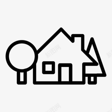 小屋或房子家乡村图标图标