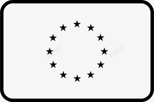 欧盟旗帜世界圆形矩形旗轮廓图标svg_新图网 https://ixintu.com 世界圆形矩形旗轮廓 旗帜 欧盟