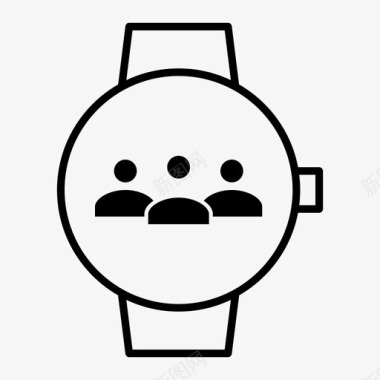 smartwatch电话会议通信小组图标图标