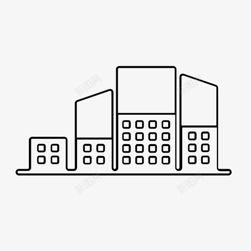 城市建筑模型城市图标svg_新图网 https://ixintu.com 城市 城镇 建筑 摩天大楼 模型城市