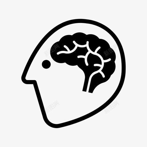 神经学家身体器官大脑图标svg_新图网 https://ixintu.com 医学健康收集字形 大脑 心理健康 思考 神经学家 身体器官