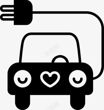 电动汽车环保混合动力图标图标