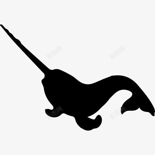 独角鲸海洋动物形状动物动物王国图标svg_新图网 https://ixintu.com 动物 动物王国 独角鲸海洋动物形状