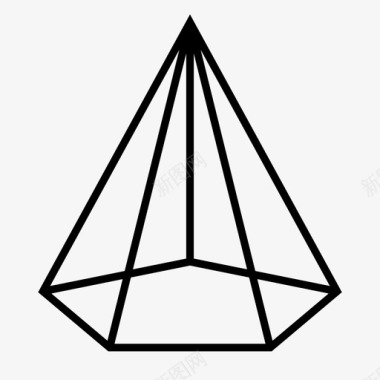 五角锥三维三维形状图标图标