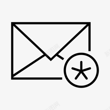 信封星号电子邮件收件箱图标图标