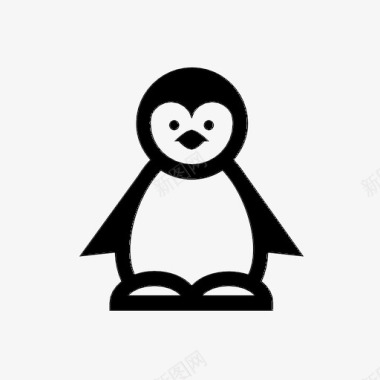 企鹅动物圣诞节图标图标