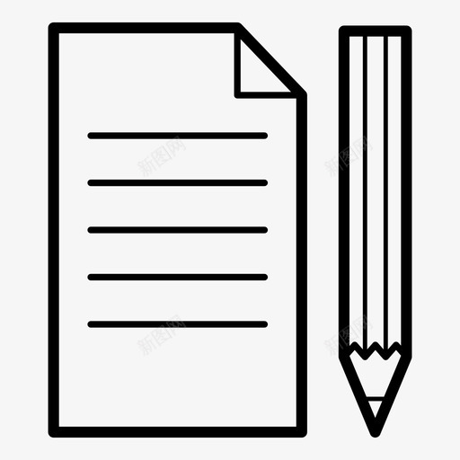 铅笔和纸文件签名图标svg_新图网 https://ixintu.com 书写 文件 签名 铅笔和纸