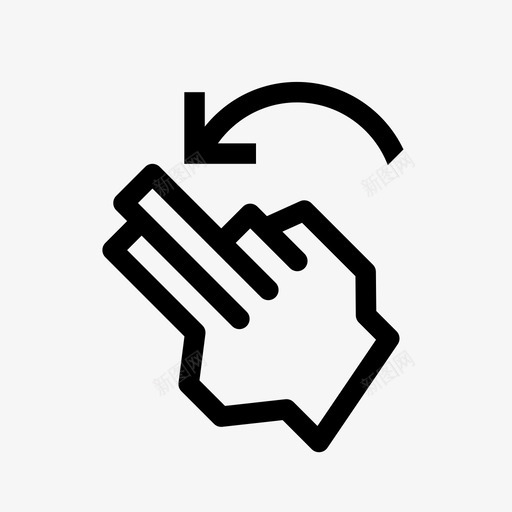 向左两下手指手势图标svg_新图网 https://ixintu.com 向左两下 手 手势 手指