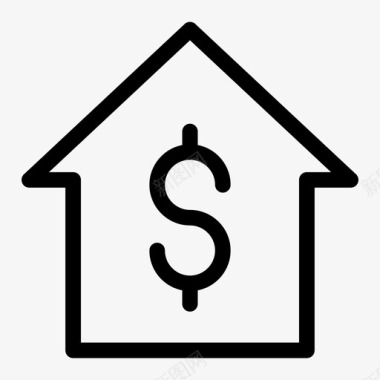 房子美元建筑货币图标图标